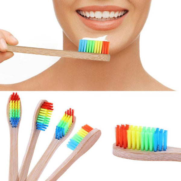 6x Bamboo Toothbrush Oral Care Environmental Teeth Brushes Soft Medium Bristles