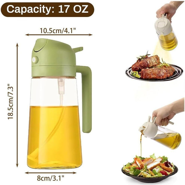 2PCS 2 In 1 Oil Sprayer Dispenser Cooking Baking BBQ Spray Bottle Kitchen Tool