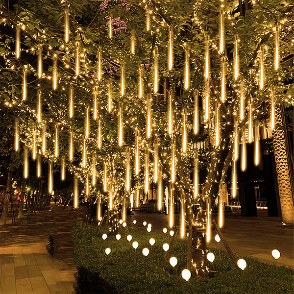 LED Solar Lights Meteor Shower Rain Christmas Tree String Lights Garden Outdoor