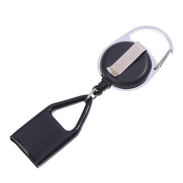 15X Retractable Lighter Leash Clip Keychain Rubber Cover Large Maxi Bic Black