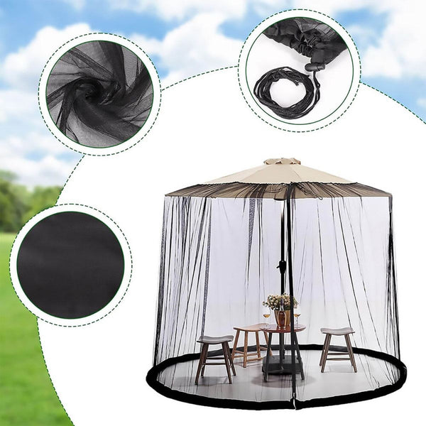 Patio Umbrella Mosquito Net 7 10 Ft Fits Umbrellas Full Mesh Coverage Outdoor