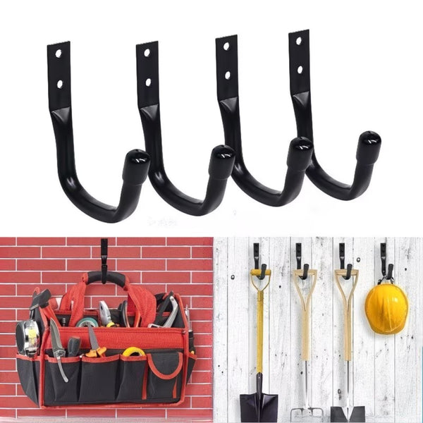 6PCS Wall Mount Storage Hooks Garage Utility Hanger Rack with Screws