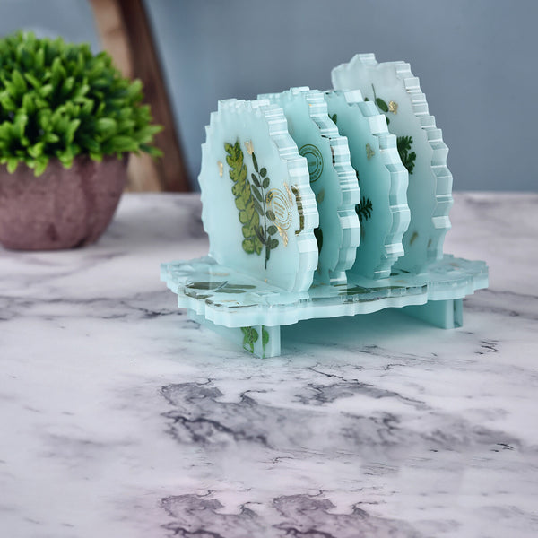 2sets Silicone Coaster Mat Storage Holder Resin Epoxy Mold Casting Pad Mould