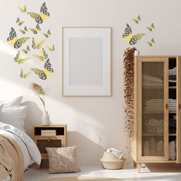 24PCS 3D Butterfly Wall Decals Stickers Removable Kids Room Decorations DIY