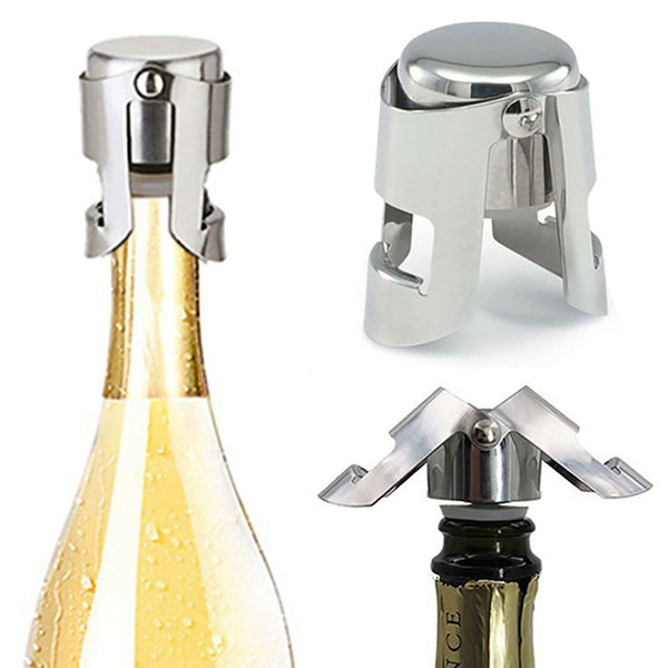 Wine Champagne Stopper Stainless Steel Reusable Sparkling Plugs Bottle Sealer AU