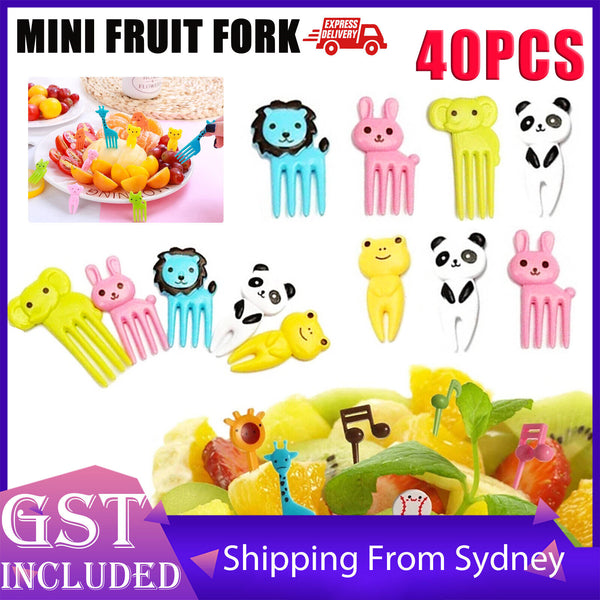 40/60 Pcs Mini Kids Animal Food Fruit Picks Forks Lunch Box Accessory Decor Tool