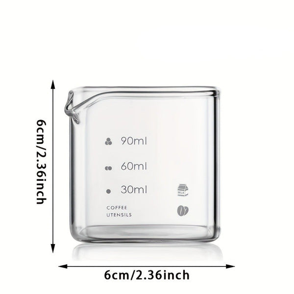 4 Piece Glass Measuring Cup Set – 500ml and 90ml Measuring Beakers with Handle and V Spout