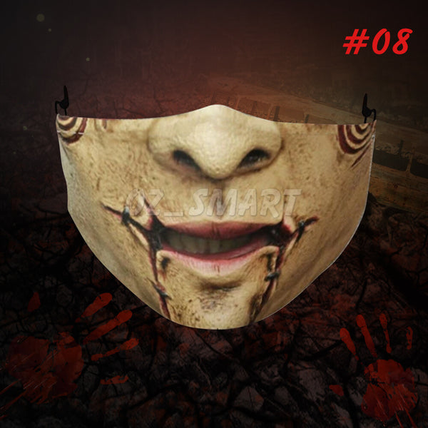 Half face mask design with horror print