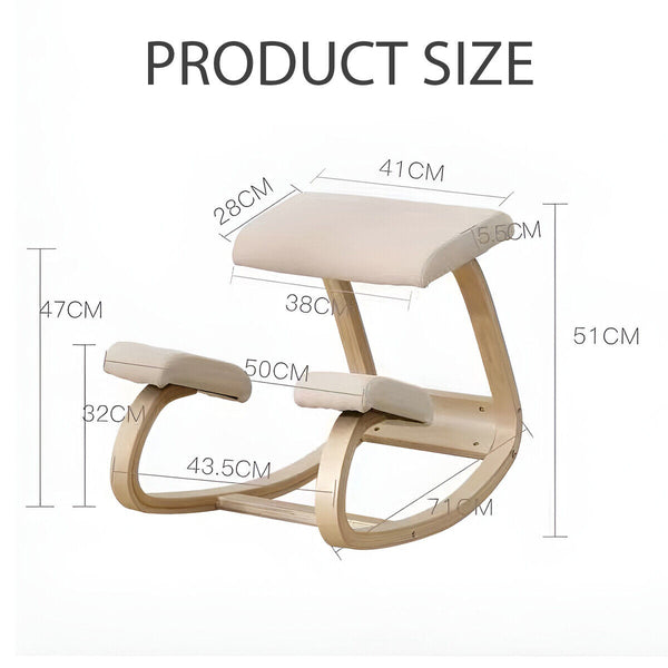 Ergonomic Kneeling Chair Rocking Office Desk Stool Upright Posture Support Seat