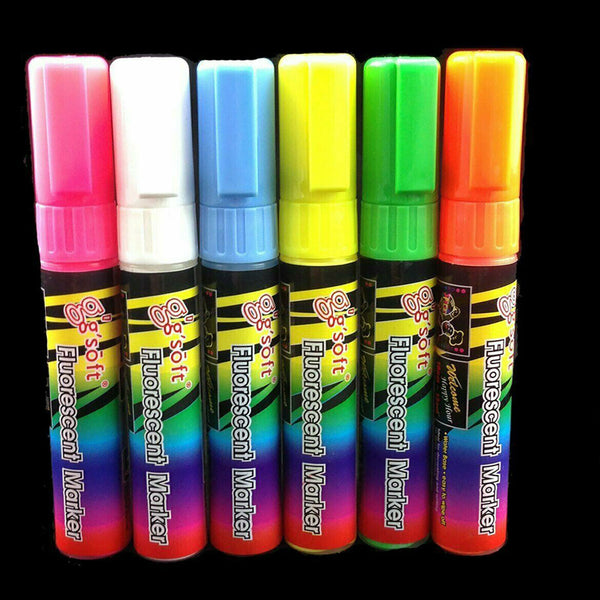 6 Colour 10MM Liquid Chalk Marker For Writing Board Glass Window Fluorescent Pen