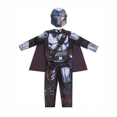 Mandalorian Costume Kids Star Wars Bodysuit Cape & Helmet Boys Book Week