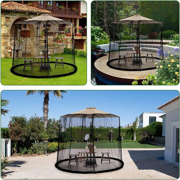 Patio Umbrella Mosquito Net 7 10 Ft Fits Umbrellas Full Mesh Coverage Outdoor