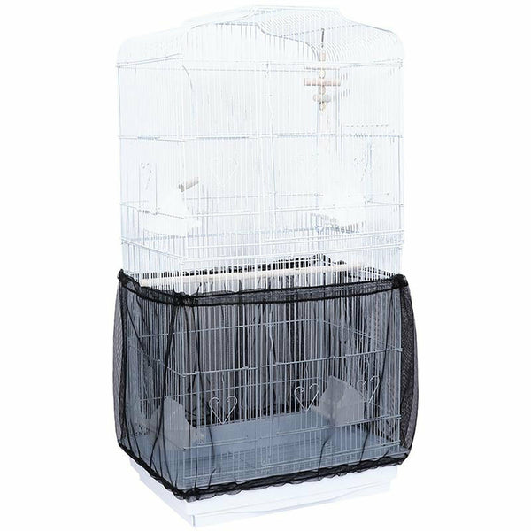 Shell Skirt Mesh Cover Pet Bird Cage Guard Nylon Net Seed Catcher S-L Black AUS