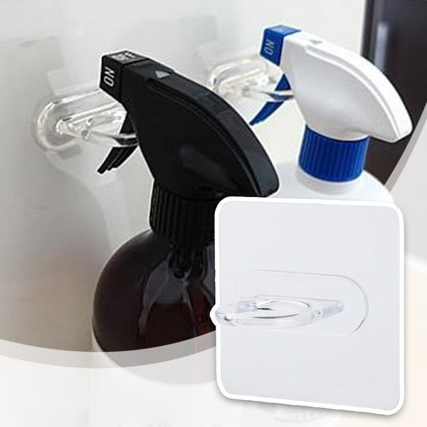20PCS Adhesive Hook Clips Shelf Support Holders Transparent No Drill Wall Hooks