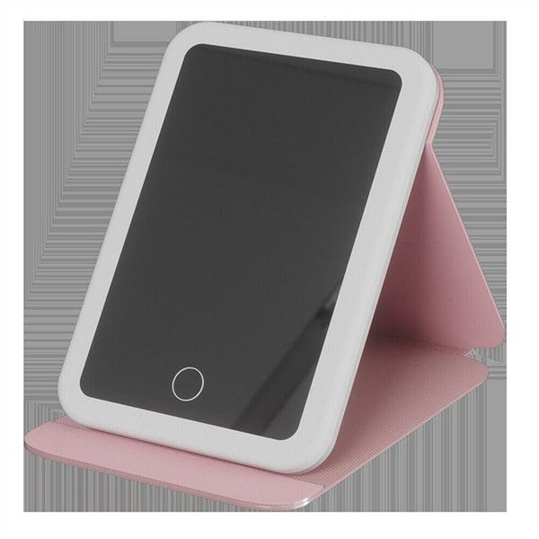 Rechargeable LED Light Cosmetic Makeup Mirror USB Touch Screen Home Desk Vanity