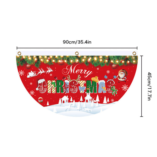 Merry Christmas Xmas Outdoor Banner Flag Pulling Santa Claus Hanging Decoration