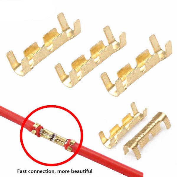 UP 500pcs 0.5-1.5mm² Car Brass Copper Crimp Terminals Electrical Wire Connectors