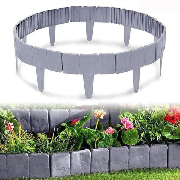 UP 100X Plastic Garden Edging Lawn Yard Plant Flower Grass Fence Border Outdoor