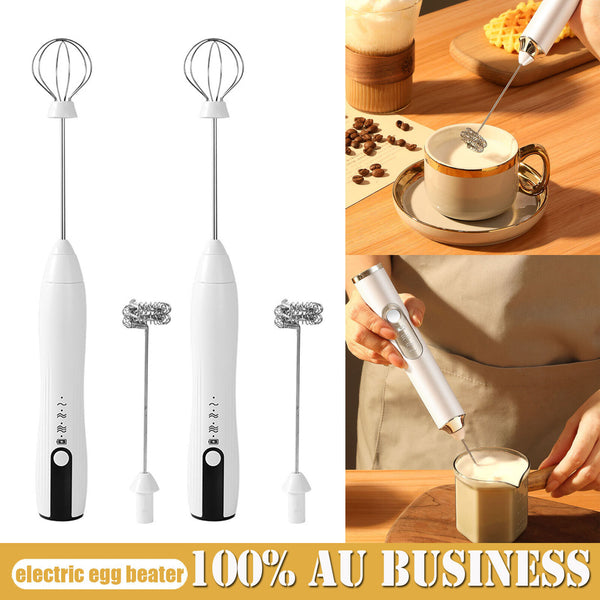 USB Charging Electric Egg Beater Milk Frother Handheld Drink Coffee Foamer NEW