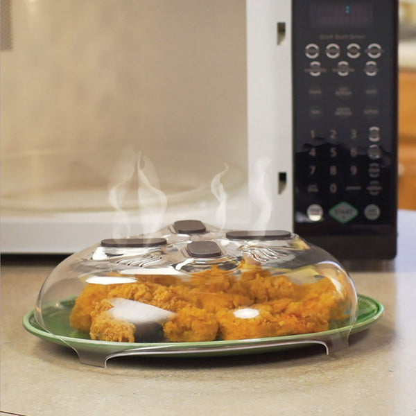 Microwave Splatter Cover Food Splash Lid with Steam Vent Clear Microwave Plate Cover