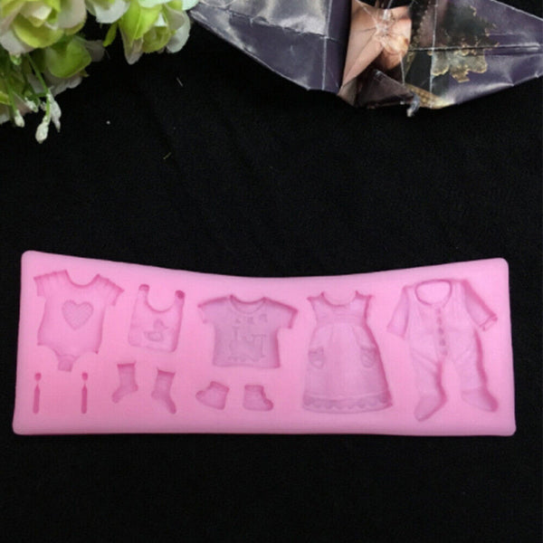 3D Baby Clothes Cake Decorating Fondant Mould Silicone Baking Mold Chocolate RAU