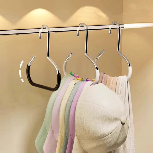 5pcs Stainless Steel Multi Hook Hanger | Hat Clothes Organizer Rack (Black & White)
