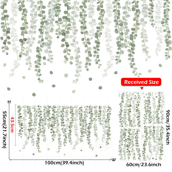 Self Adhesive Removable Wall Sticker & Decal | Hanging Leaves | Living Room