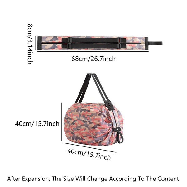 Large Foldable Reusable Shopping Bag Portable Travel Shoulder Grocery Tote Bag