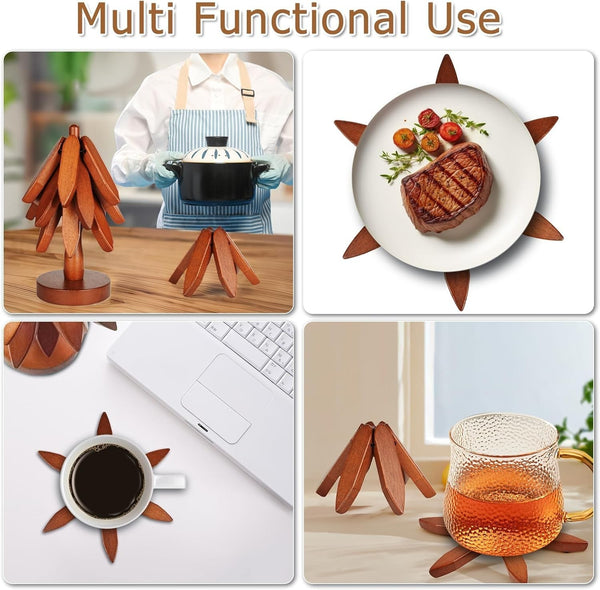 Multi-use trivets for pots, steak plates, coffee cups and teapots