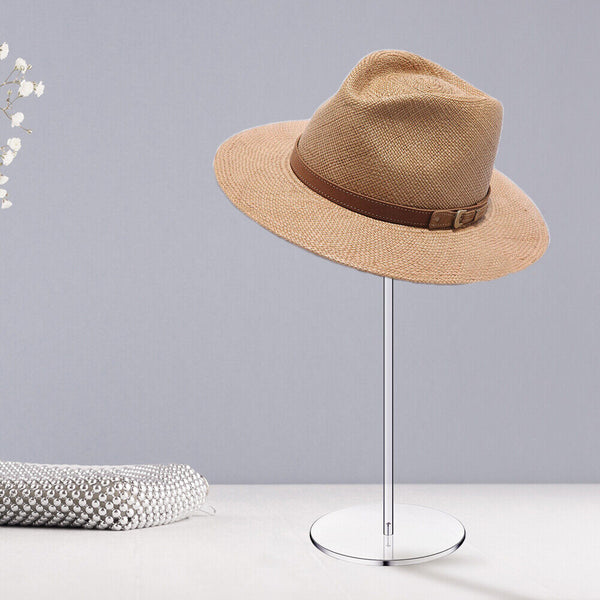 2PCS Acrylic Hat Pedestal Stand Wig Display Holder Storage Rack Caps Organizer