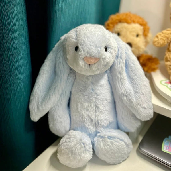 Blue Bunny Plush Toy Soft Stuffed Rabbit Doll Gift with Dust Bag