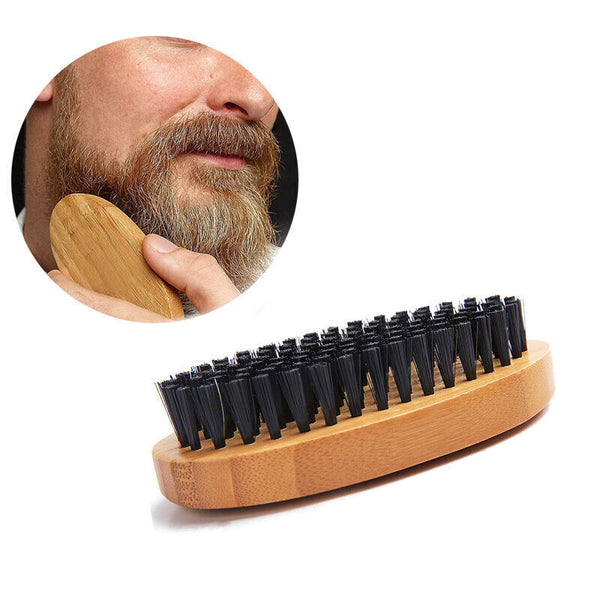 Travel Friendly Nylon Bristle Wooden Styling Long Small Beard Grooming Brush AU