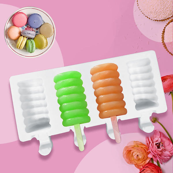 4PCS 4 Cavity Mold Silicone Cake Baking Mould DIY Ice Cream Lolly Molud Tools AU