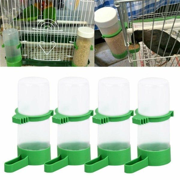 8PCS Pet Drinker Food Feeder Water Dispenser Clip For Cage Bird Parrot Cockatiel