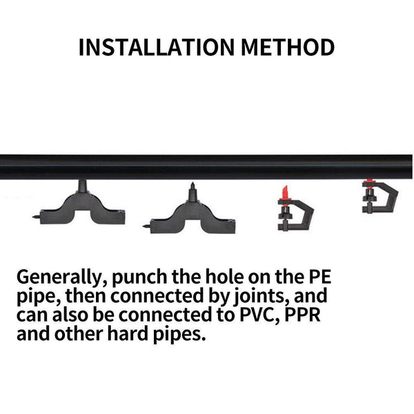 10/20X Full 360° Micro Sprinkler Irrigation Watering System Poly Tube AU Black A