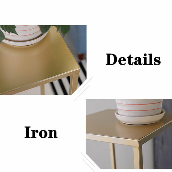 Geometric metal stand 25cm square base dimensions
