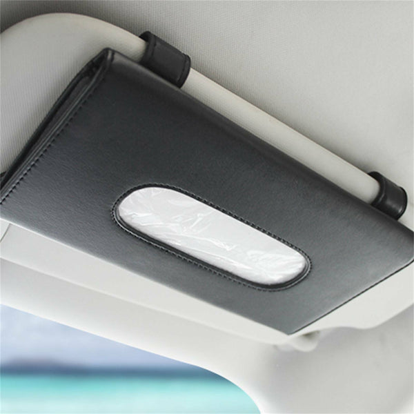 1PC Car Tissue Box Visor Napkin Holder Paper Towel Sun Visor Napkin Holder Black