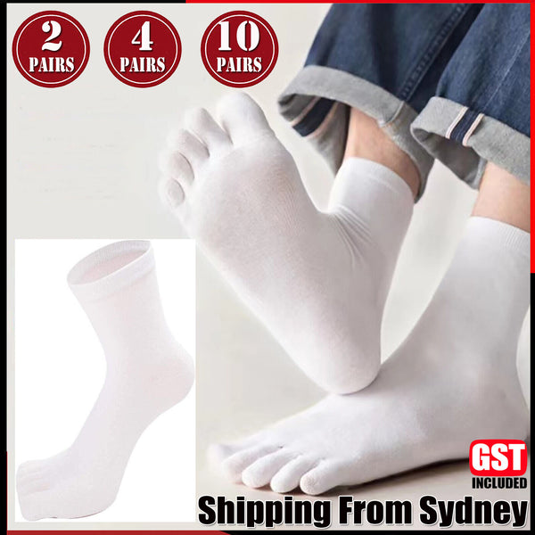 2/4/10 Pairs Men Soft Sport Running Five Finger Toe Socks Elastic Short Socks AU