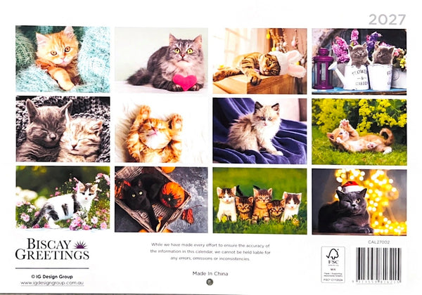 2027 Calendar Cute Cats kitten australia HD Print 16 month Calendar2027 A4 Size