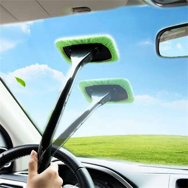 6pcs Car Windshield Cleaner Tool with Microfiber Pads | Auto Window Glass Cleaning Brush