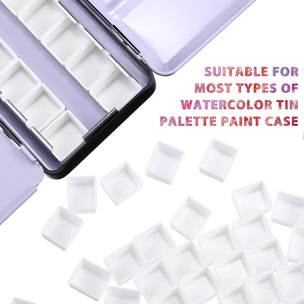 UP 240PCS Watercolor Artist Empty Pan Half Pans For Painting Palette Grid Pan AU