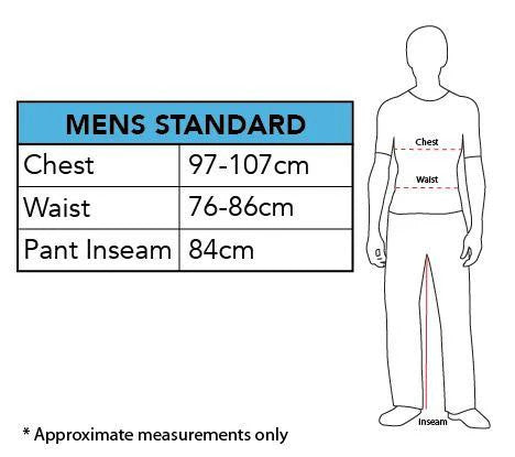 Adult Christmas tree costume size chart: chest 97-107 cm, waist 76-86 cm, inseam 84 cm