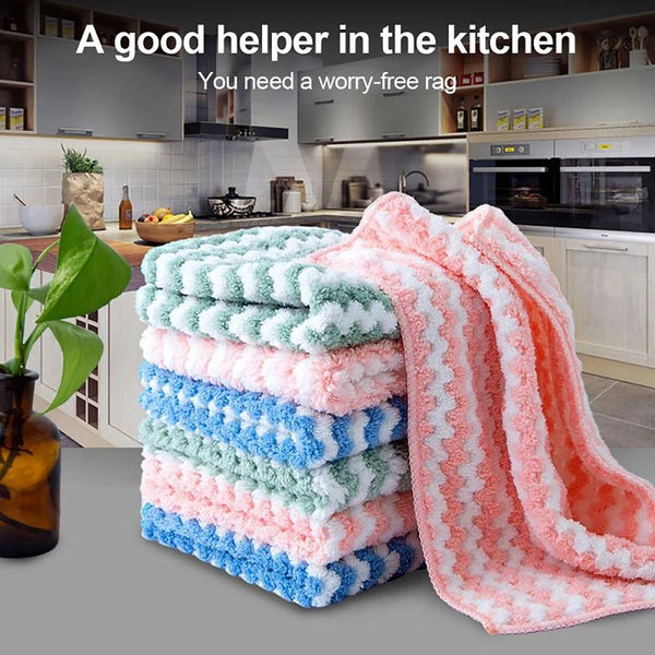 10PCS 25x25cm Microfibre Cloth Rag Bulk Car Kitchen Glass Cleaning Towel Washing
