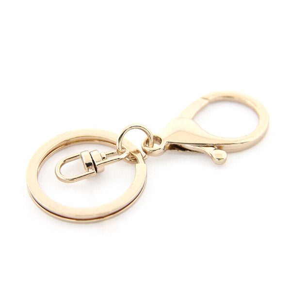 10x Gold Swivel Lobster Clasp Trigger Clip Key Ring Keychain Split Ring DIY AU