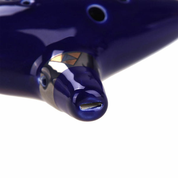 12Hole Ceramic Legend of Zelda Wind Alto C Ocarina Gift Instrument Flute Blue