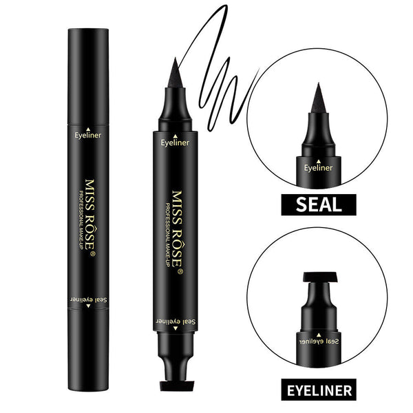 MISS ROSE -Winged Eyeliner Stamp Waterproof Makeup Eye Liner Pencil Black Liquid