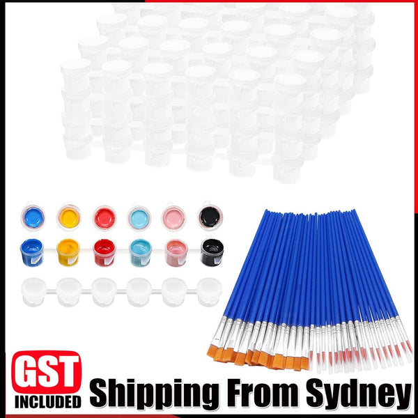 Bulk Flat Fine Paint Brushes Small Brush Empty Paint Pots Strips Art Festivals