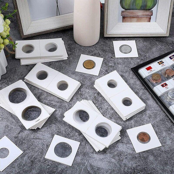 100X  Staple Coin Holder Display Clear Window Storage Protect Penny Cent AU