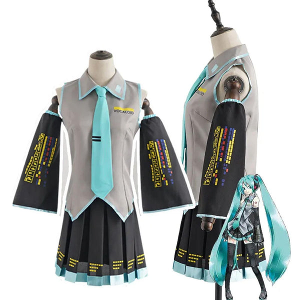 Anime Hatsune Miku Vocaloid Hatsune Miku Costume Uniform Dress Party Cosplay Set