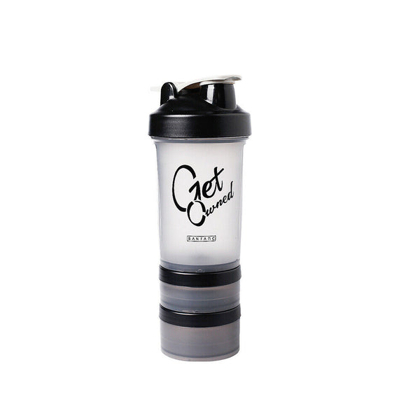 Sports Shaker Bottle 500ML Protein Powder Mixing Water Bottle Sport Fitness Gym